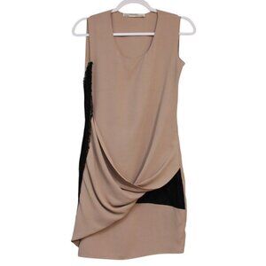 AllSaints Bodycon Dress Size 2 Beige Nude Lace Clubwear Wedding Formal Silk